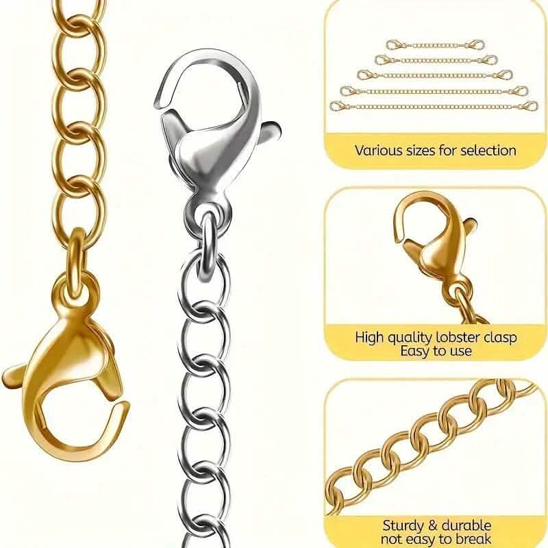 10-Pieces: Stainless Steel Chain Extender - A-1 Thread Vault