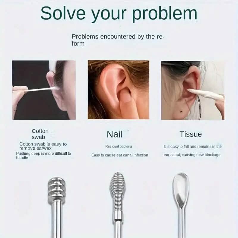 10-Pieces: Stainless Steel Ear Wax Removal Tool Set - A-1 Thread Vault