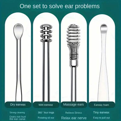 10-Pieces: Stainless Steel Ear Wax Removal Tool Set - A-1 Thread Vault