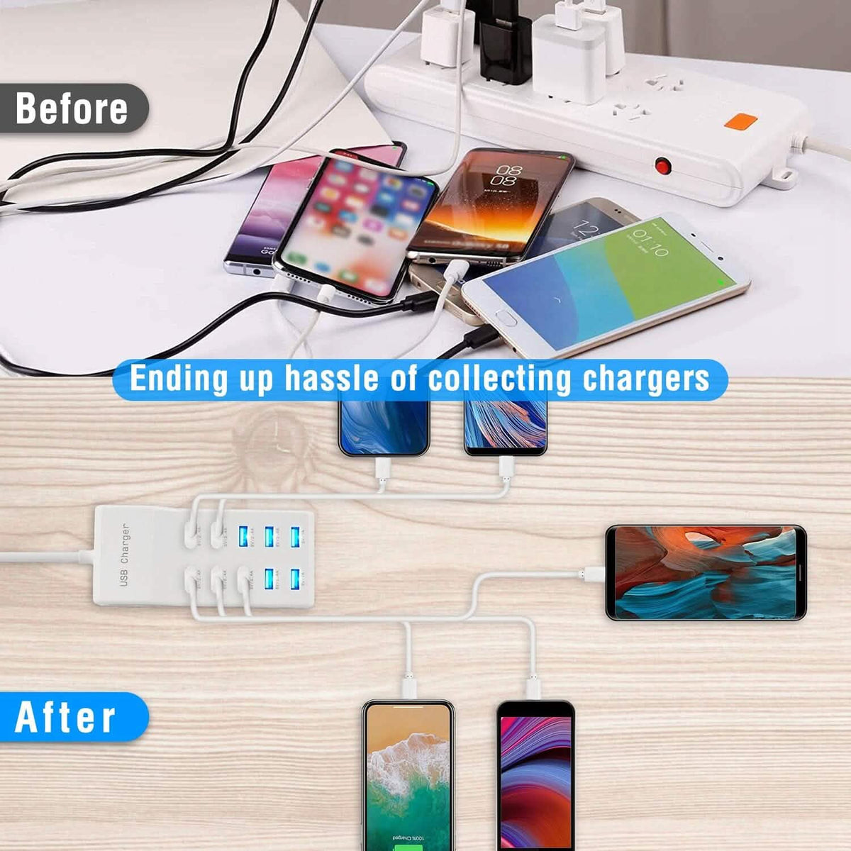 10-Ports 50W USB Wall Fast Charging Power Adapter - A-1 Thread Vault