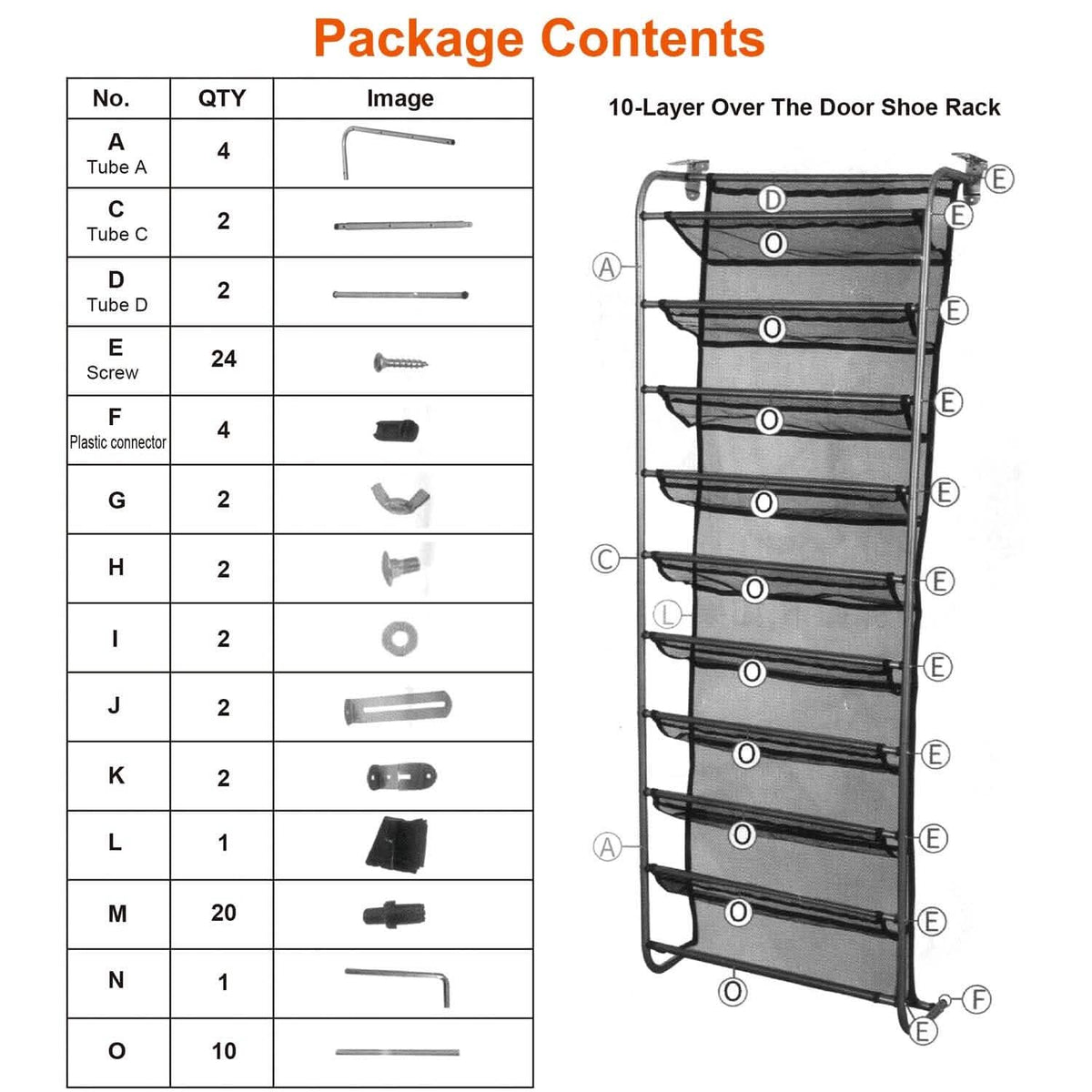 10-Tier Over the Door Shoe Rack Organizer Holder Hanging Storage Shelf - A-1 Thread Vault