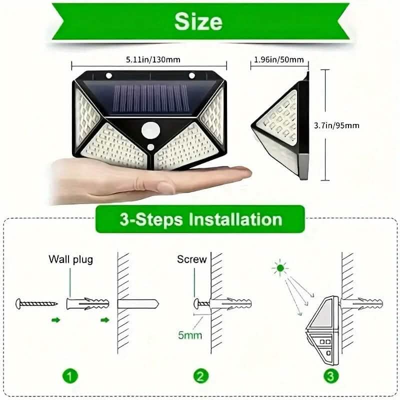 100-LED Solar Rechargeable Outdoor Light - A-1 Thread Vault
