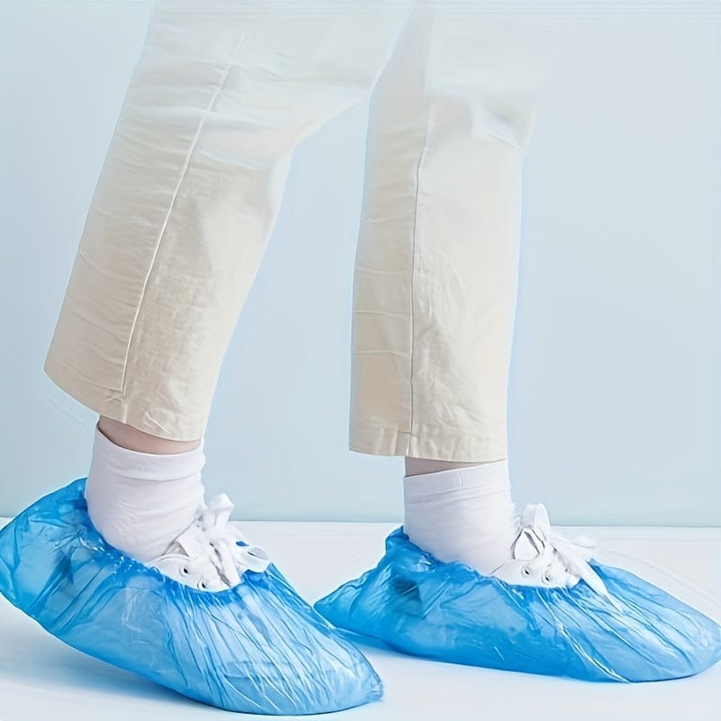 100-Pack: Disposable Plastic Shoe Covers – Waterproof & Slip-Resistant - A-1 Thread Vault