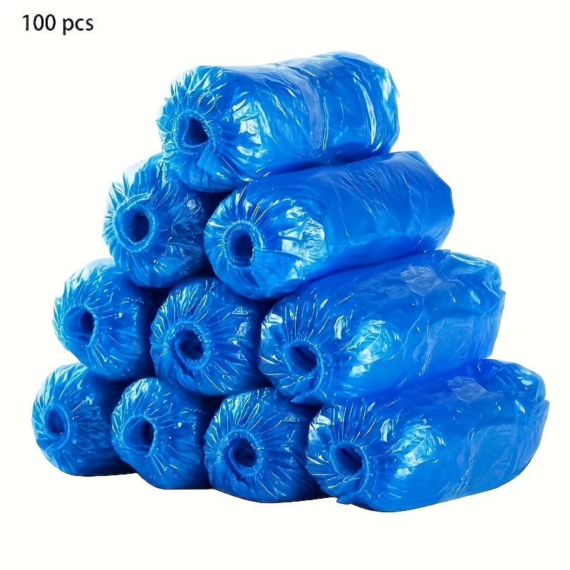 100-Pack: Disposable Plastic Shoe Covers – Waterproof & Slip-Resistant - A-1 Thread Vault