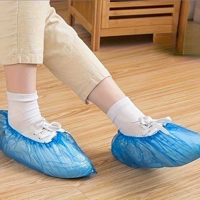 100-Pack: Disposable Plastic Shoe Covers – Waterproof & Slip-Resistant - A-1 Thread Vault