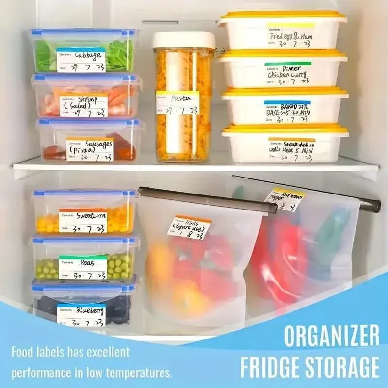 100-Pieces: Colored Freezer Labels Food Storage Labels Stickers - A-1 Thread Vault