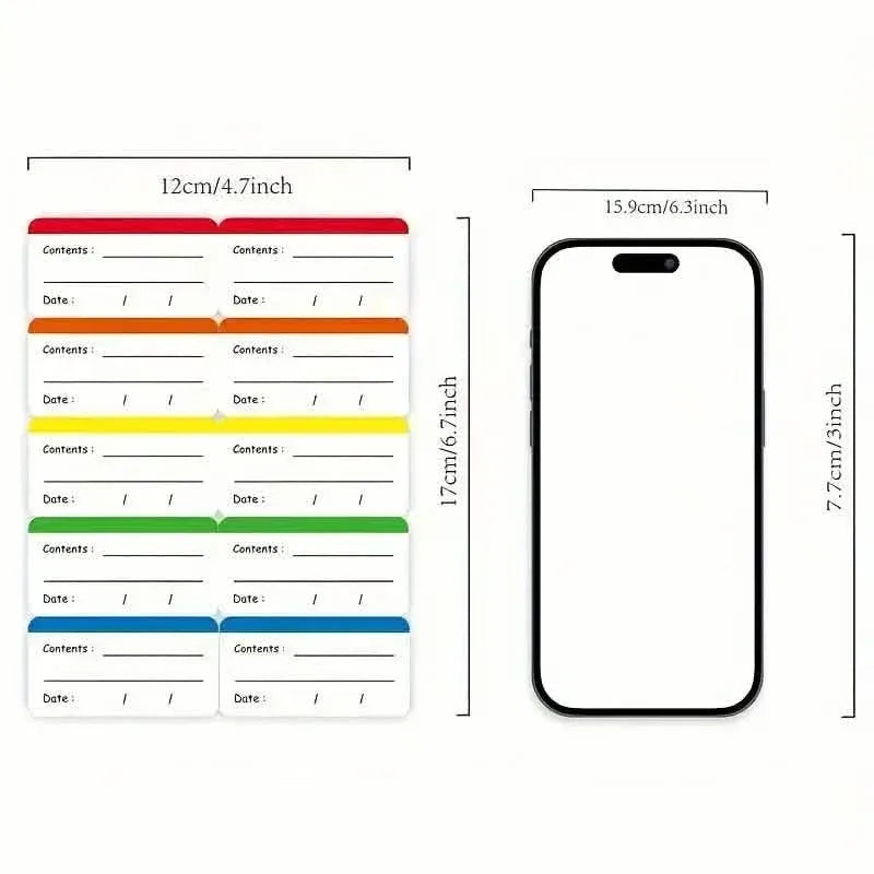 100-Pieces: Colored Freezer Labels Food Storage Labels Stickers - A-1 Thread Vault