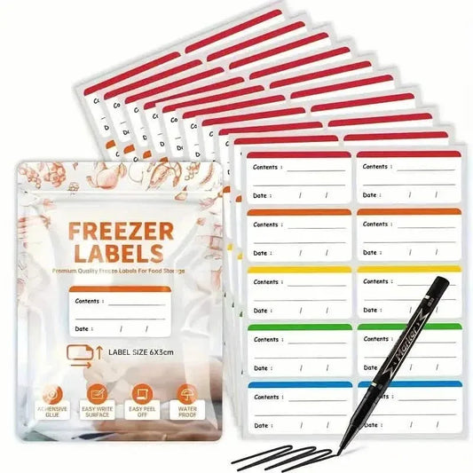 100-Pieces: Colored Freezer Labels Food Storage Labels Stickers - A-1 Thread Vault