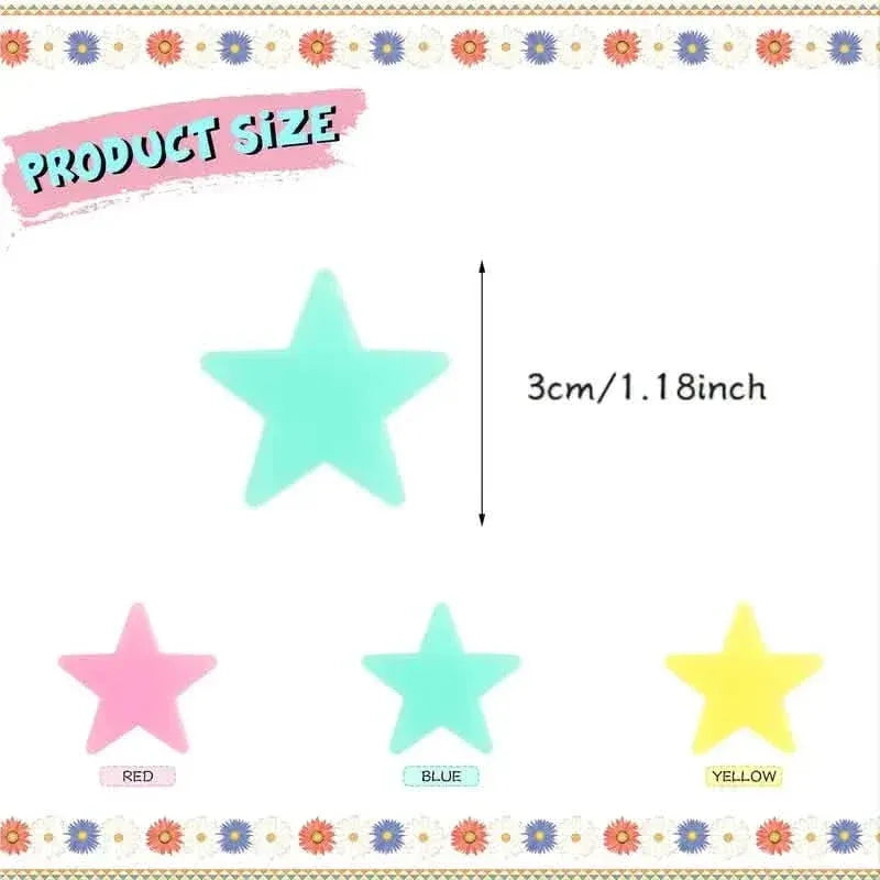 100-Pieces: Glow-in-the-Dark Fluorescent Wall & Ceiling Star Stickers - A-1 Thread Vault