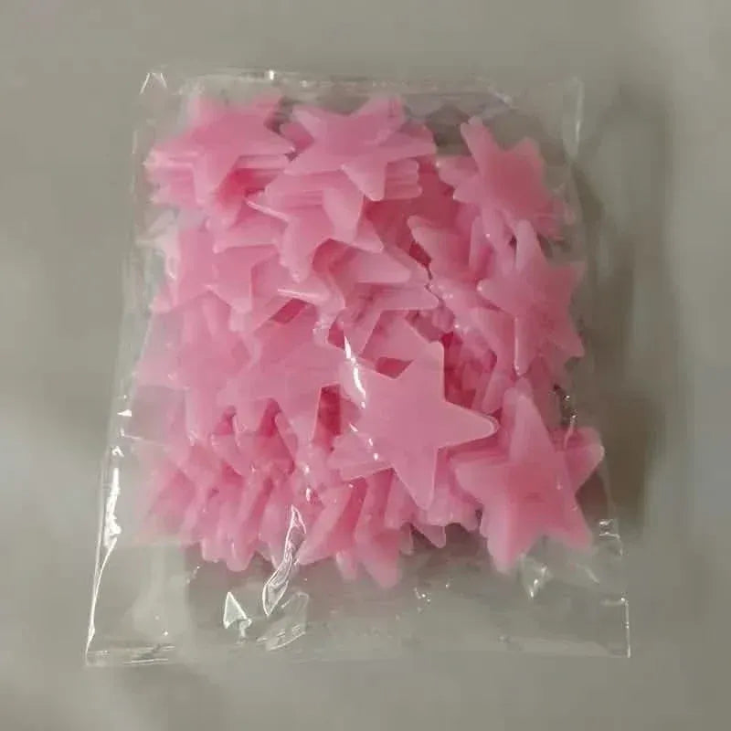 100-Pieces: Luminous Glow in the Dark Star Wall Stickers - A-1 Thread Vault