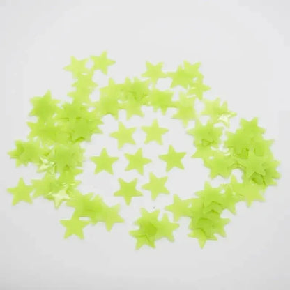 100-Pieces: Luminous Glow in the Dark Star Wall Stickers - A-1 Thread Vault