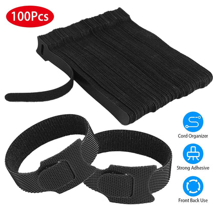 100-Pieces: Reusable Cable Ties 6" Wire Management Holder - A-1 Thread Vault