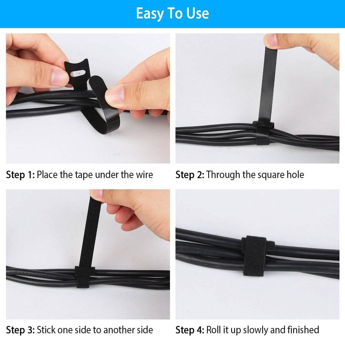 100-Pieces: Reusable Cable Ties 6" Wire Management Holder - A-1 Thread Vault