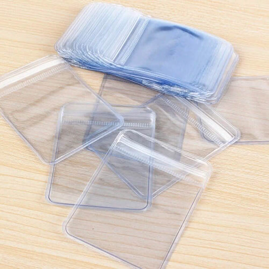 100-Pieces: Transparent PVC Plastic Storage Sealed Jewelry Bag - A-1 Thread Vault
