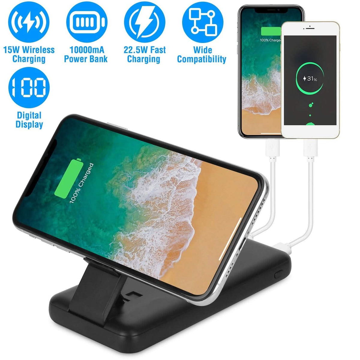 1000 mAh Wireless Foldable Power Bank - A-1 Thread Vault
