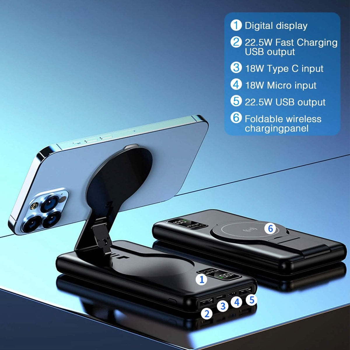1000 mAh Wireless Foldable Power Bank - A-1 Thread Vault