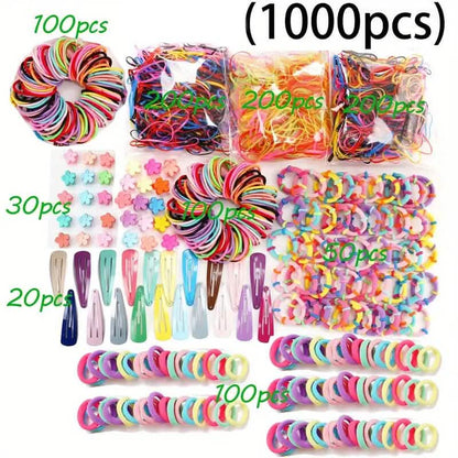 1000-Piece Set: Colorful Hair Ties Set Hair Scrunchies for Women - A-1 Thread Vault