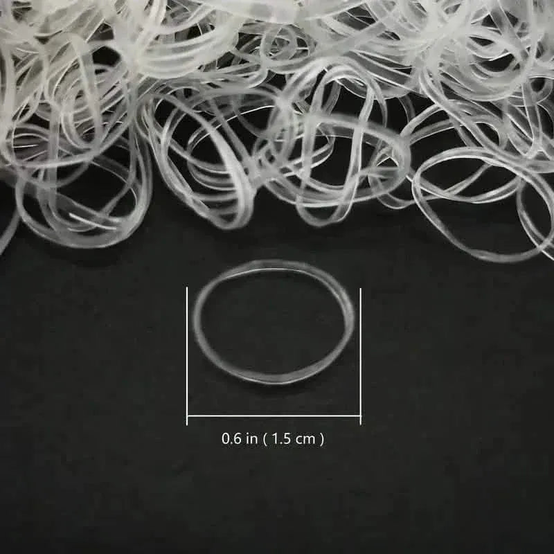 1000-Pieces: Clear Elastic Hair Rubber Bands Transparent Mini Hair Ties Small Stretch Hair Bands For Women - A-1 Thread Vault