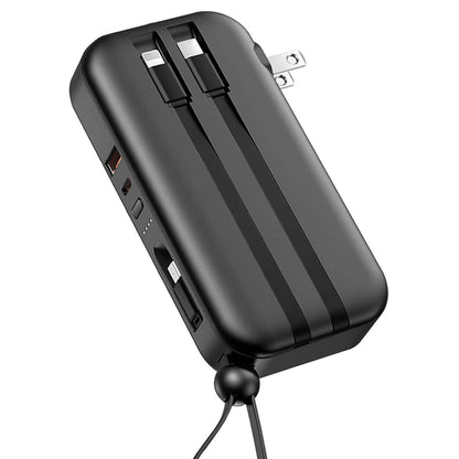 10000mAh Portable Charger with US Plug 3 Inbuilt Cables - A-1 Thread Vault
