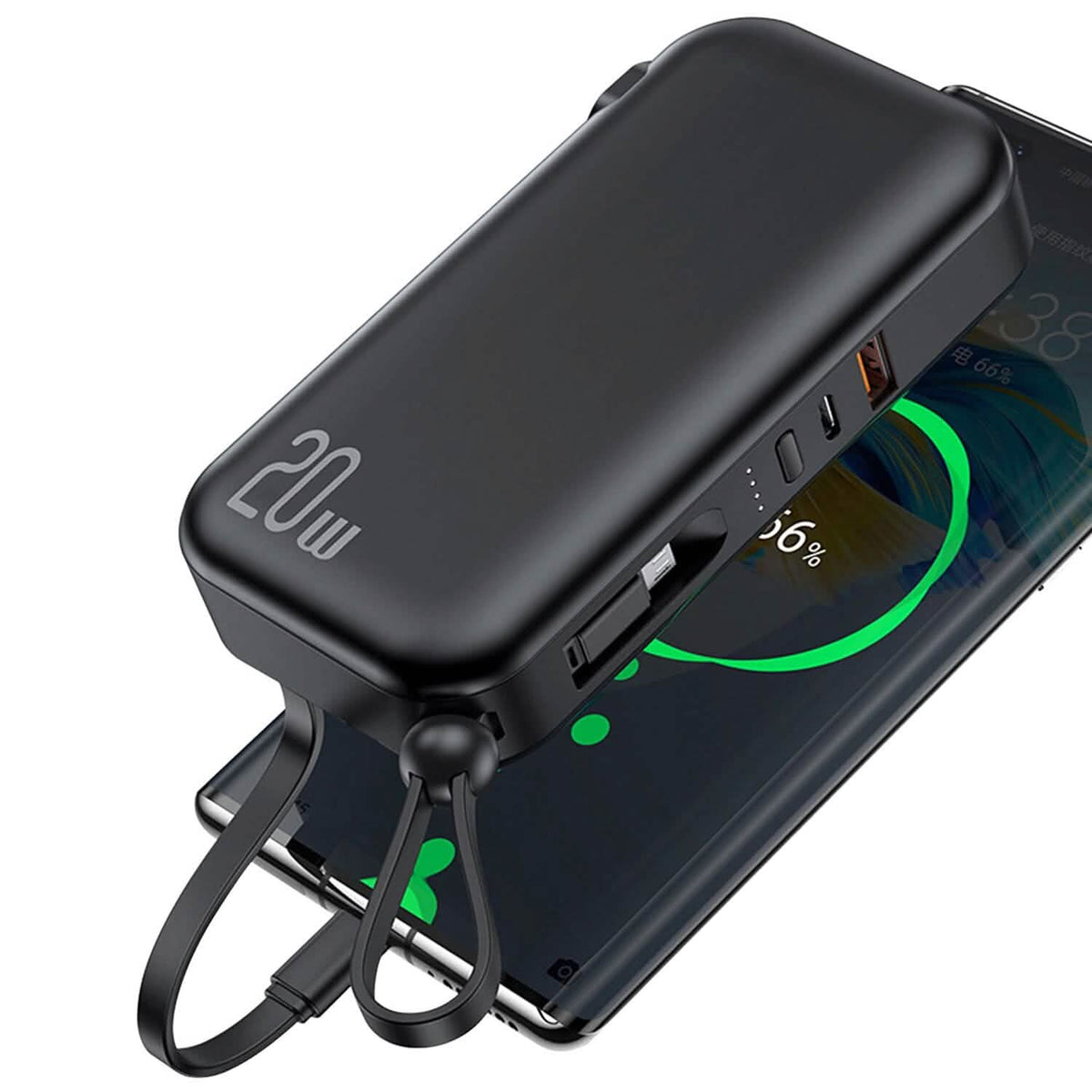 10000mAh Portable Charger with US Plug 3 Inbuilt Cables - A-1 Thread Vault
