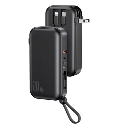 10000mAh Portable Charger with US Plug 3 Inbuilt Cables - A-1 Thread Vault