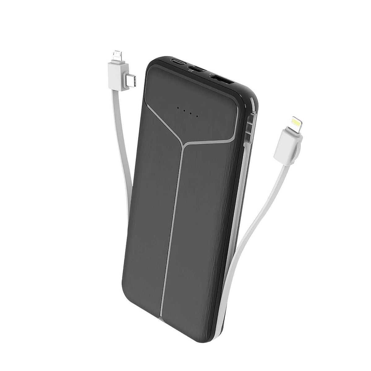 10000mAh Power Bank Portable Charger with US Plug 2 Built-in Cables External Battery Pack - A-1 Thread Vault