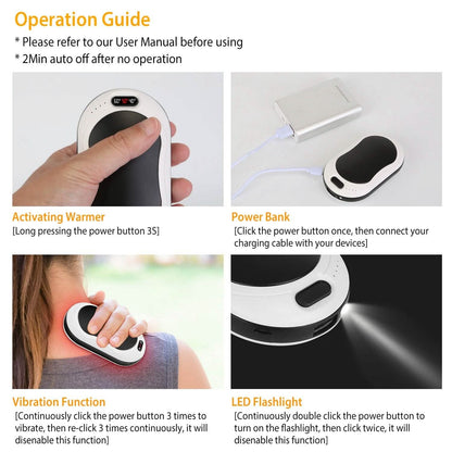 10000mAh Power Bank Rechargeable Pocket Warmer Double-Sided Heating - A-1 Thread Vault