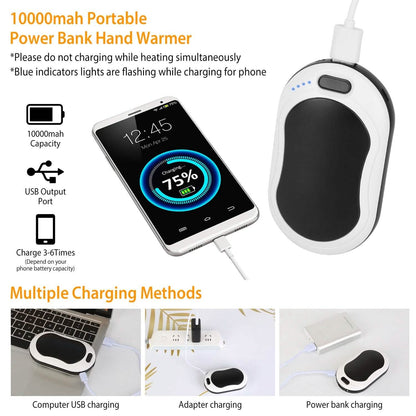10000mAh Power Bank Rechargeable Pocket Warmer Double-Sided Heating - A-1 Thread Vault