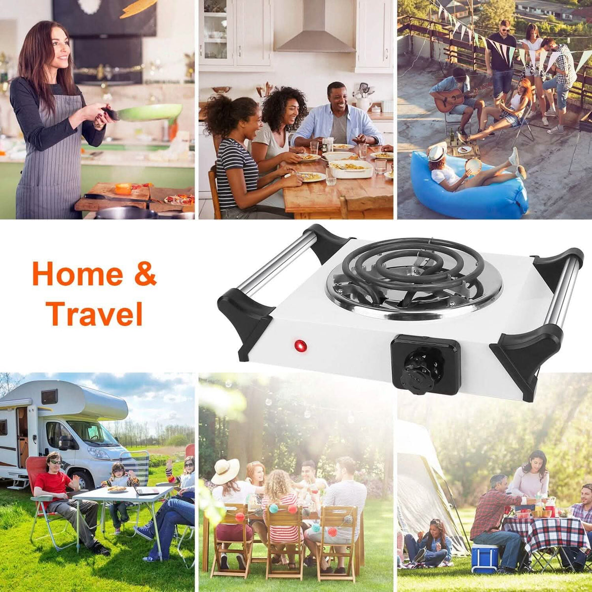 1000W Electric Burner Portable Coil Heating Hot Plate Stove Countertop - A-1 Thread Vault