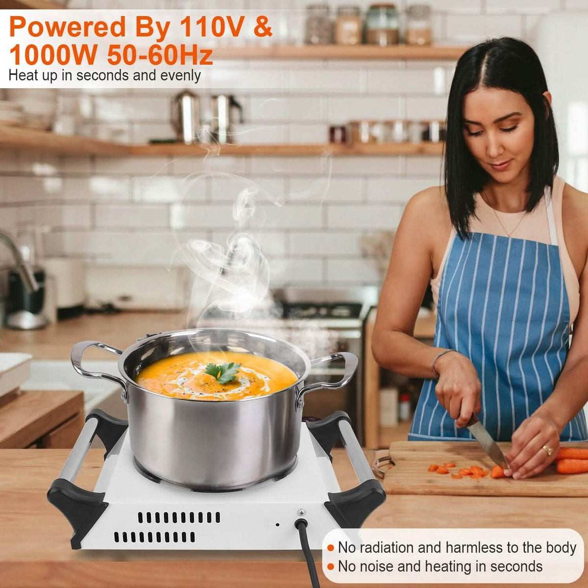 1000W Electric Burner Portable Coil Heating Hot Plate Stove Countertop - A-1 Thread Vault