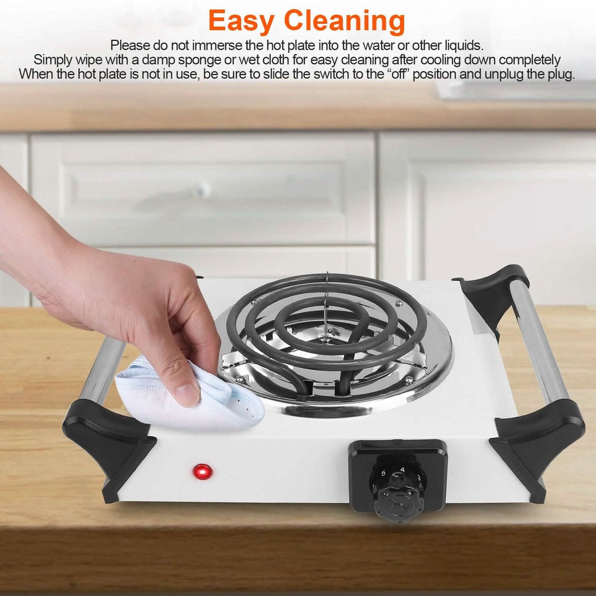 1000W Electric Burner Portable Coil Heating Hot Plate Stove Countertop - A-1 Thread Vault
