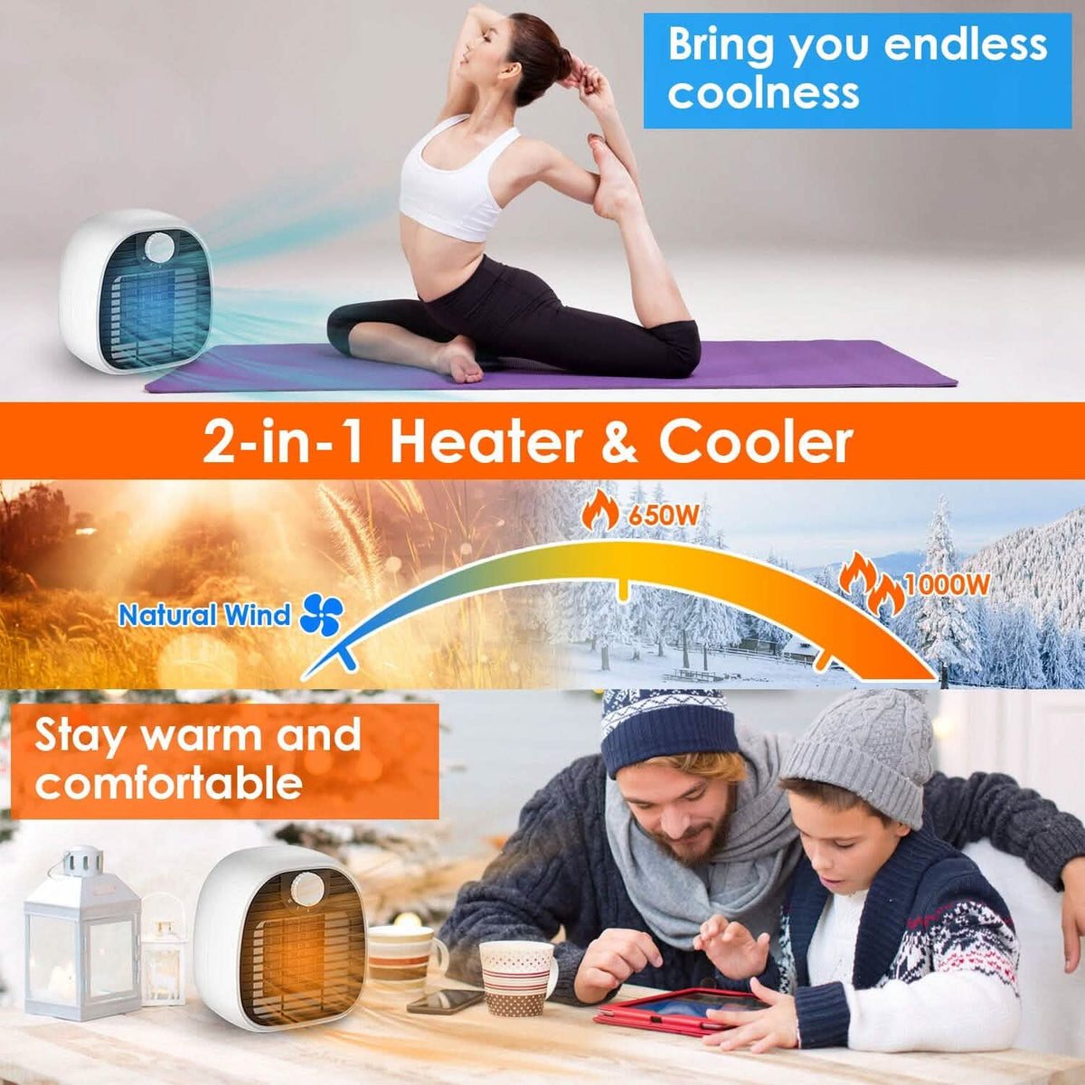 1000W Portable Electric Heater - A-1 Thread Vault