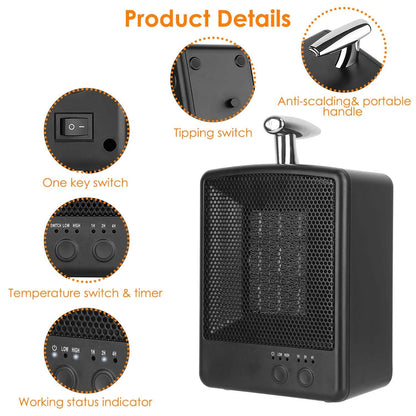 1000W Portable Electric Space Heater - A-1 Thread Vault