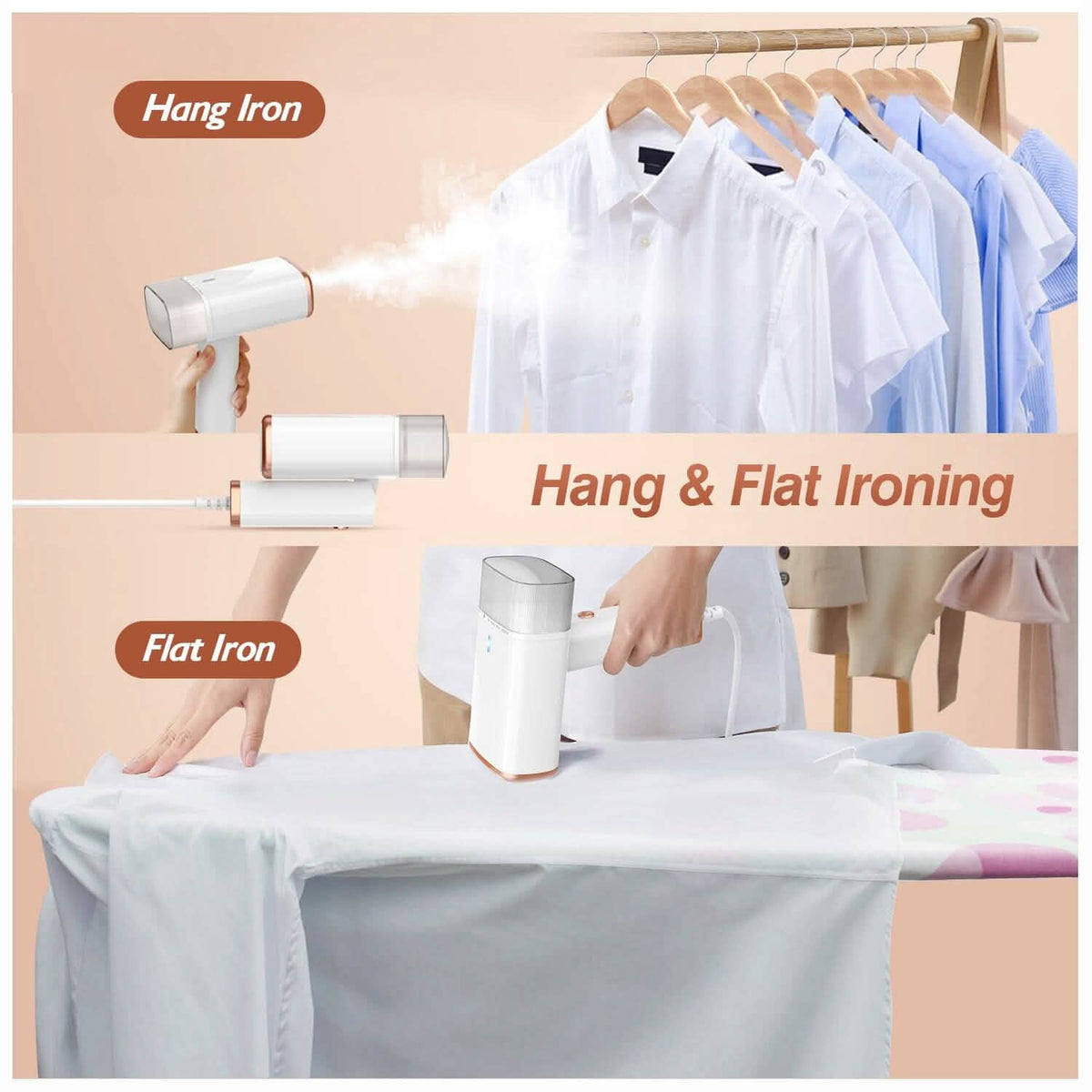 1000W Portable Handheld Clothes Steamer with Brush Foldable - A-1 Thread Vault