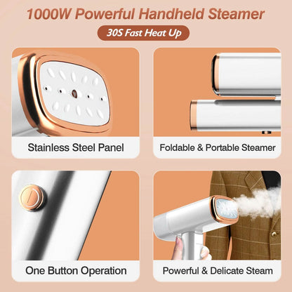 1000W Portable Handheld Clothes Steamer with Brush Foldable - A-1 Thread Vault
