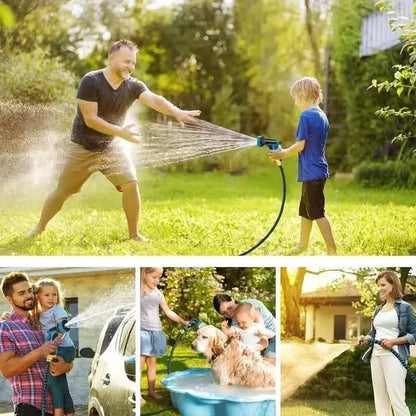 100ft Lightweight & No-Kink Flexible Garden Hose - 8 Function Nozzle, 3/4 Inch Solid Brass Fittings - A-1 Thread Vault