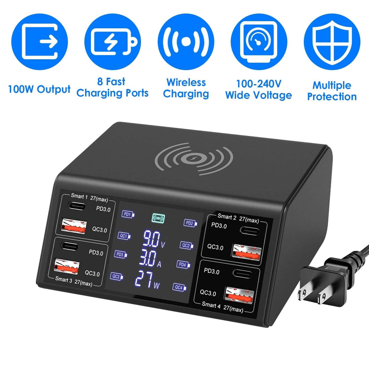 100W USB Charging Station 8-Port Charging Hub - A-1 Thread Vault