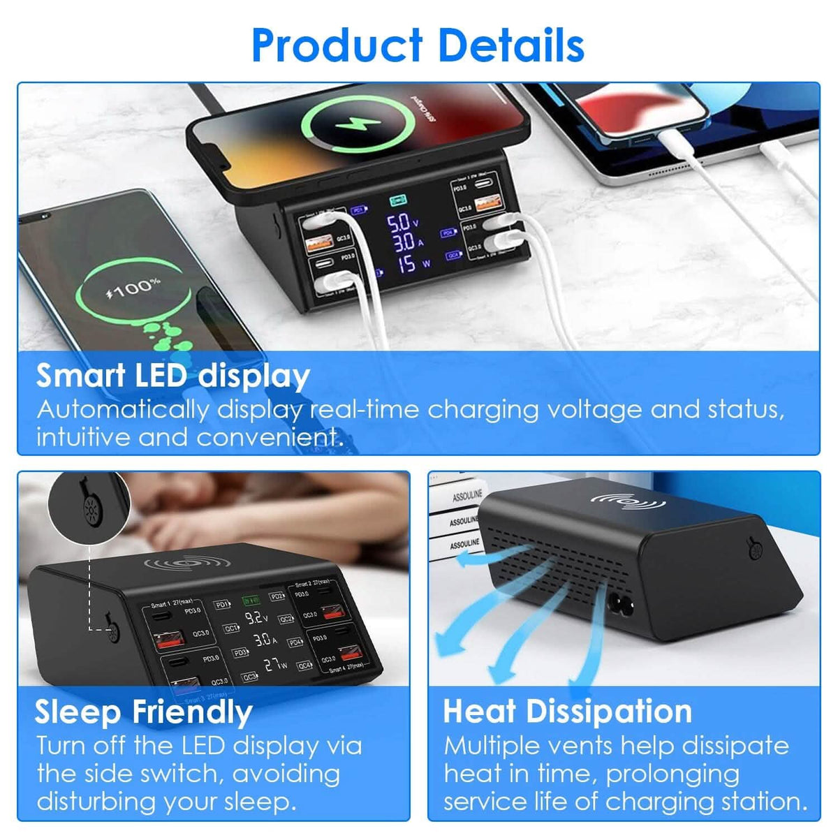100W USB Charging Station 8-Port Charging Hub - A-1 Thread Vault