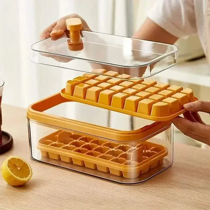 101oz. Ice Cube Tray Set - 64 Pcs Silicone Ice Cube Tray With Lid & Bin - A-1 Thread Vault