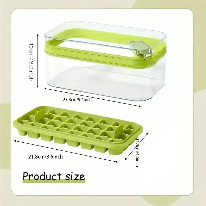 101oz. Ice Cube Tray Set - 64 Pcs Silicone Ice Cube Tray With Lid & Bin - A-1 Thread Vault