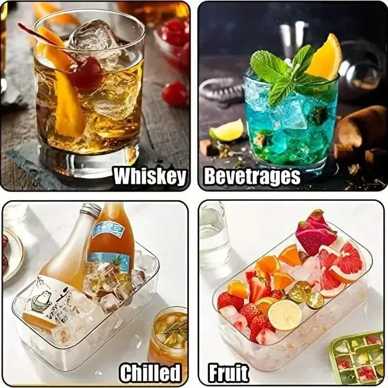 101oz. Ice Cube Tray Set - 64 Pcs Silicone Ice Cube Tray With Lid & Bin - A-1 Thread Vault