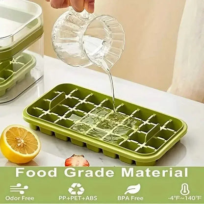 101oz. Ice Cube Tray Set - 64 Pcs Silicone Ice Cube Tray With Lid & Bin - A-1 Thread Vault