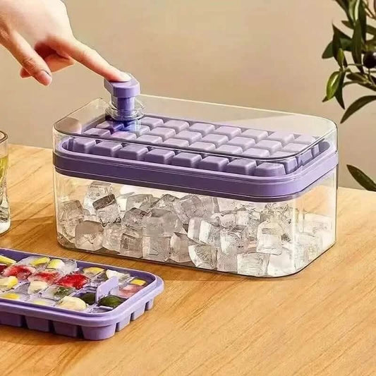 101oz. Ice Cube Tray Set - 64 Pcs Silicone Ice Cube Tray With Lid & Bin - A-1 Thread Vault
