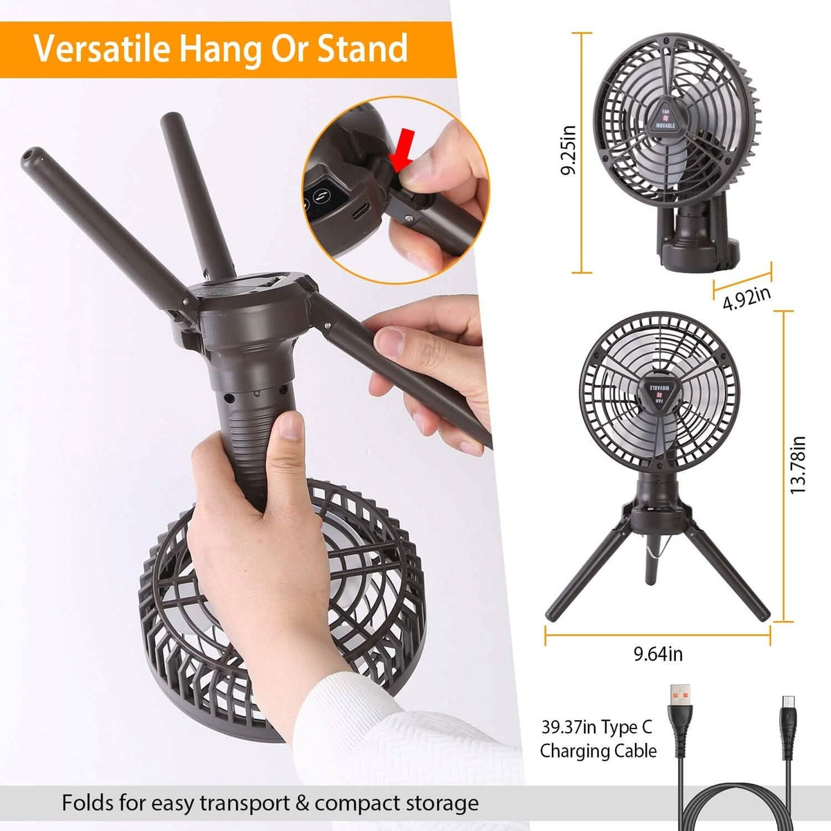 10400 mAh Portable Camping Fan - A-1 Thread Vault
