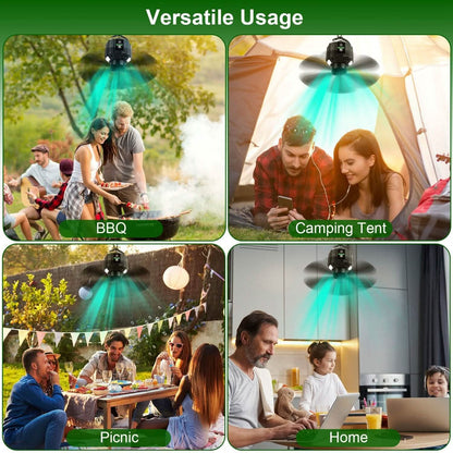 10400mAh USB Battery Powered Hanging Tent Lantern Fan Power Bank - A-1 Thread Vault