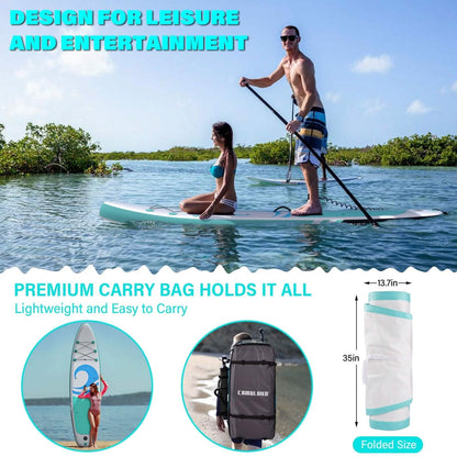 10’6” x 32”x 6” Paddle Boards for Adults with Premium SUP Accessories and Backpack - A-1 Thread Vault