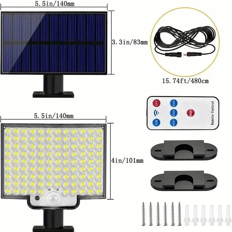 106LED Super Bright Motion Sensor Solar Power LED Garden Wall Light - A-1 Thread Vault