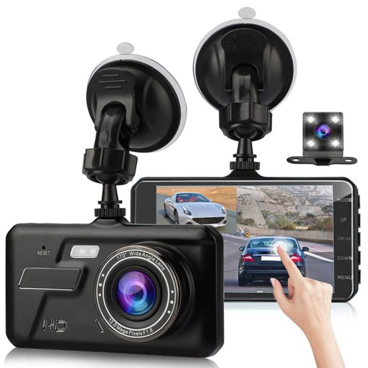 1080P 4-Inch Touch Screen Dual Dash Cam - A-1 Thread Vault