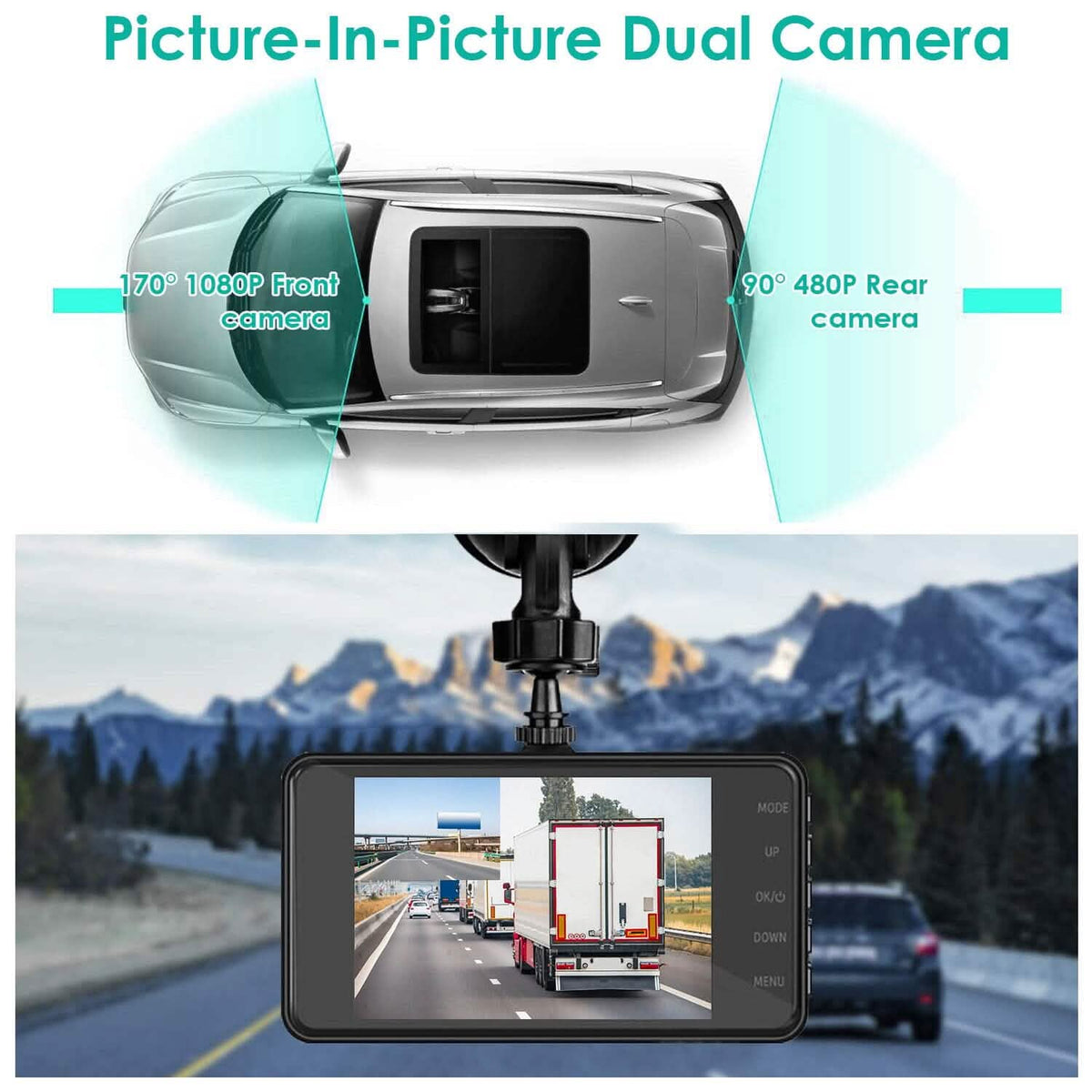 1080P 4-Inch Touch Screen Dual Dash Cam - A-1 Thread Vault