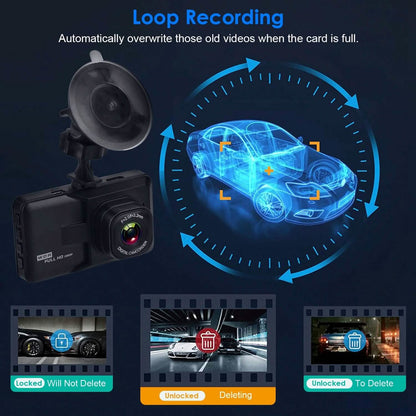 1080P Car DVR 3" Camera Dash Cam with 100° Angle Loop Recording Motion Detection - A-1 Thread Vault